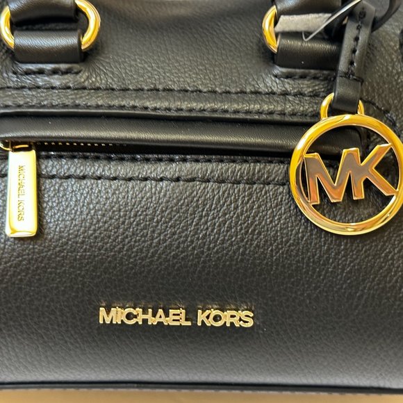 Michael Kors Carine Extra-Small Top Zip Satchel Shoulder Crossbody Bag Black - Picture 9 of 14
